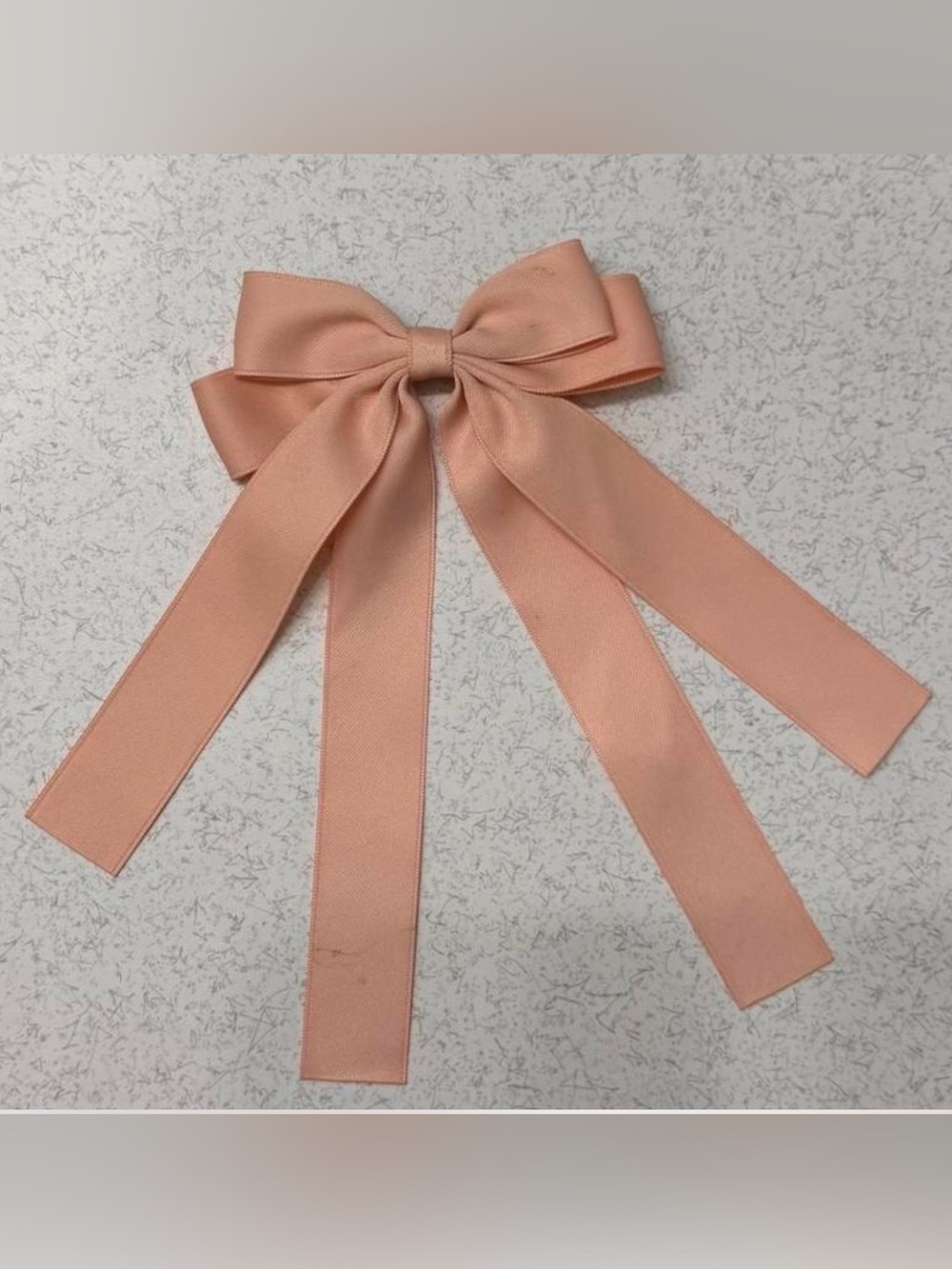 Peach Satin Ribbon Bow Hair Clip